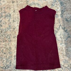 Burgundy Sleeveless High Neck Top